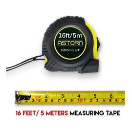Astorn Metric Tape Measure 16ft/5M Retractable - Clear, Easy to Read Measuring Tape for Adults & Kids - Cinta Metrica Profesional Measurement Tape for Contractors & DIY