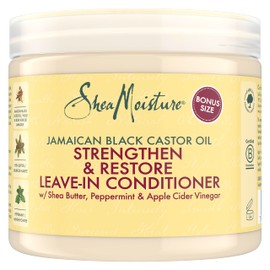 SheaMoisture Jamaican Black Castor Oil Strengthen & Restore Leave-In Conditioner no silicones or sulphates for chemically processed, heat-styled or natural hair 431 ml
