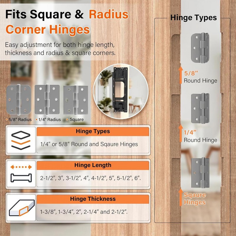 Hinge Drilling Jig Installation Locator Template for 2‑1/2 to 6
