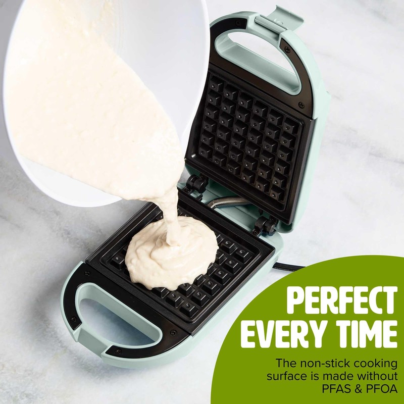 Tasty Mini Nonstick Waffle Maker, Perfect for Individual Waffles, Hash