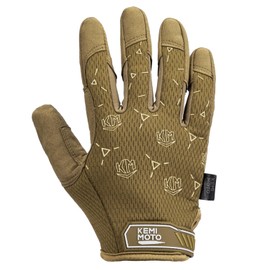 KEMIMOTO Tactical Gloves, Military Gloves with Touch Screen, Tactical Gloves, Breathable, Full Finger, Outdoor Gloves for Bushcraft, Motorcycle, Hunting and Security, brown