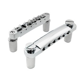 ROZILO Chrome Guitar Tune-O-Matic Bridge and Stop Bar Tailpiece Combo with Anchors and Studs Replacement for Epiphone Les Paul LP SG Style 6 String Electric Guitar