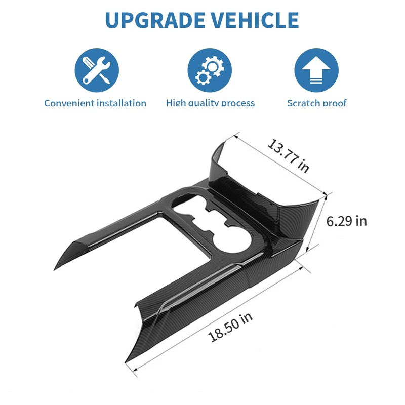PDKLIN for Silverado Carbon Fiber Gear Shift Panel Trim Cover