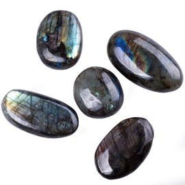 UU UNIHOM 天然ラブラドライトプラムストーン ヒーリングクリスタル宝石 不規則な光沢 ウォーリーストーン 1.5~2.7インチ