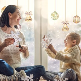 Stickerscape Christmas Bauble Window Stickers (Baubles - 1 Sheet) | Christmas Window Decorations to Create a Winter Themed Display | Reusable, Re-positionable and Cleanly Removable