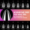 BORNBYME Extra Short Almond Soft Gel Nail Tips,120PCS Pre Buff