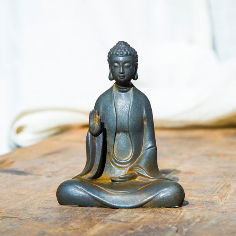Daisylily Faceless Buddha Statue - Solid Cast Iron Buddha Figurine,