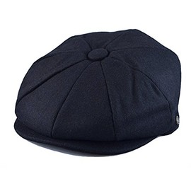 EPOCH Gorra clásica de 8 paneles de mezcla de lana Newsboy a presión para hombre, Azul Marino, X-Large