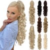 Fanguilar Ponytail Extension, 24" Claw Clip Ponytail Extension Long Curly