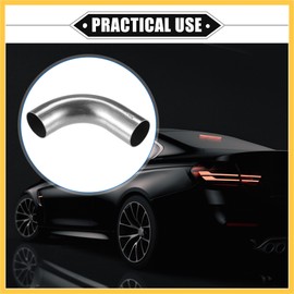 REPAIROCK 2Pcs Bend Elbow Pipe Tube, 1.25" OD 4" 3.15" Leg 90 Degree DIY Exhaust Pipe Intercooler Air Intake Tube for Car Automotive 304 Stainless Steel Silver Tone Auto Replacement Parts