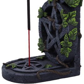 Nemesis Now Aged Pentagram Totem Stone Incense Burner 20.5cm, Resin, Grey, Aged Stone Effect Pentagram Symbol Design, Wiccan Giftware, Cast in the Finest Resin, Expertly Hand-Painted