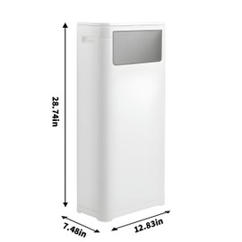 WanWanKa Trash Can with Lid, Large Tall 8 Gallon Commercial Trash Can, Plastic Waste Bin with Press top Lid, White Garbage Can Suitable for Kitchen, Bathroom, Bedroom, Living Room, Office