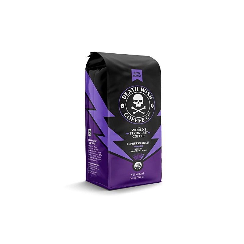 DEATH WISH COFFEE Ground Espresso Roast - Extra Kick of