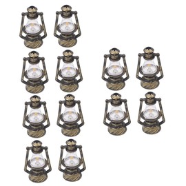 Uonlytech 12 Piezas Mini Plantas Decoración Linterna Lámpara De Aceite En Miniatura De Camping Queroseno Vintage Artesanía De Resina Adorno