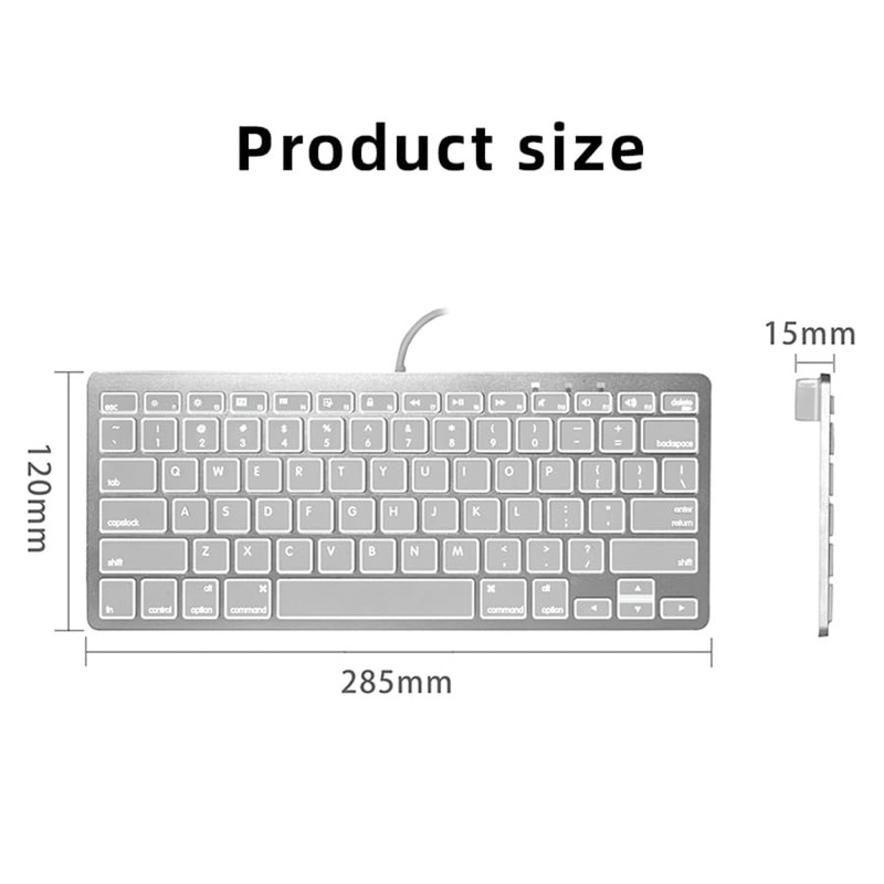 JOMAA 78 Keys Wired Backlit Silent Mini Keyboard - Multi-Function