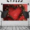 Romantic Rose Floral Heart Wreath Backdrop for Photography, Wedding Bridal