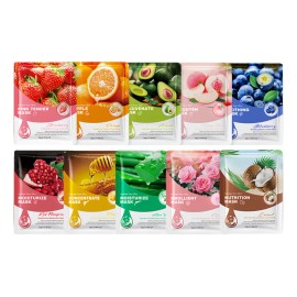 🔥 10pz mascarilla hidratante veg frutal para toda piel  Vitaminas y Minerales