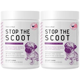 Stop The Scoot Fiber for Dogs - 240 Soft Chews with Pumpkin Powder for Healthy Anal Gland Function - Vet Recommended, Made in The USA