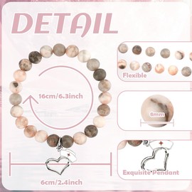 nuozodki Nurse Gifts for Women Female,Cool School Nurse Week Appreciation Graduation Practitioner Retirement Thank You Thanksgiving Essentials Accessories for Work Christmas Valentines Gifts Bracelet