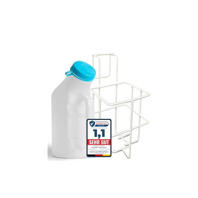Leak-proof urine bottle for men made of solid plastic including