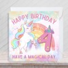 Second Ave Cute Pink Unicorn 4th Birthday Age 4 Square