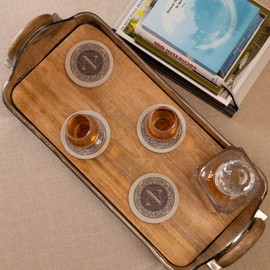 Thirstystone Monogram Letter N 4 Pack Sandstone Coasters Manufactured in The USA Decorative Absorbent Easily Wipes Clean