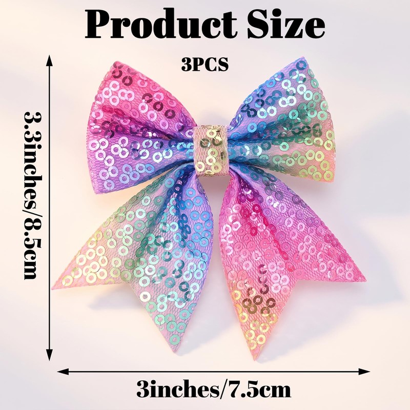 Bows for Girls Rainbow Hair Clips Pastel Fabric Metal Accessories,