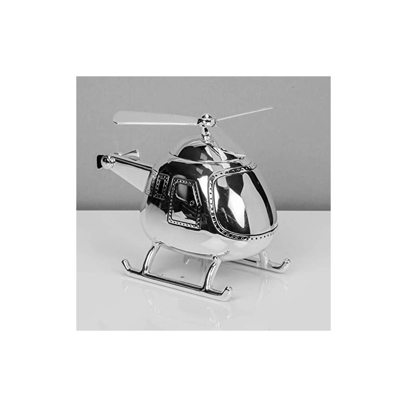 Juliana Bambino Silver Plated Money Box - Helicopter 208L