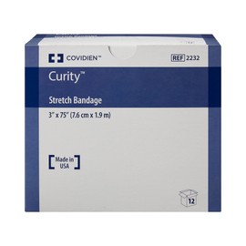 Covidien 2232 Curity Stretch Bandage, Sterile in Soft Pouch, 3" x 4.1 yd, 75" Relaxed (Pack of 12)