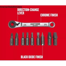 CRAFTSMAN Ratcheting Screwdriver Bit Set 10pc Phillips Slotted Torx (CMHT68008)