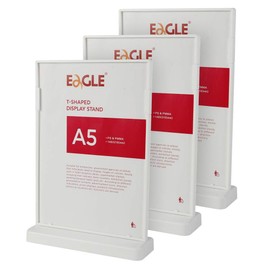 Eagle Pack of 3 Acrylic Table Display Stand, A5 Double Sides Photo Frame, Poster Stand, Flyers, Menu, Perfect for Restaurants, Counter