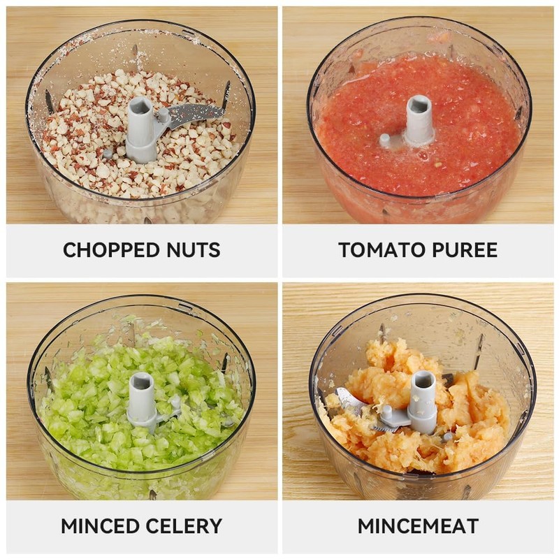 Manual Food Processor Vegetable Chopper 2.3 Cup Small Mini Hand