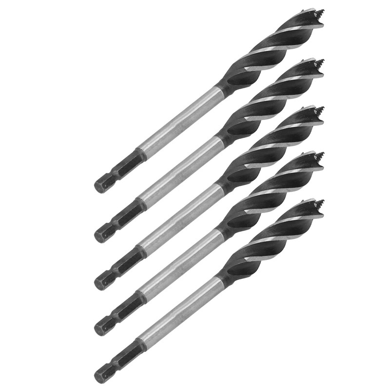 5Pcs Woodworking Drill Bit Metal Hole Saw Auger Bit 4‑Fulte