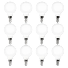 FLSNT 4000K Cool White LED Candelabra Bulbs 60W Equivalent, G16 1/2 Dimmable LED E12 Globe Vanity Light Bulbs, 550LM, CRI90, 5.5W, AC 120V, 12 Pack