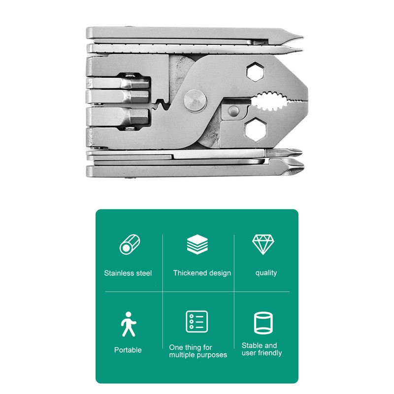 25 in 1 Foldable Pliers Stainless Steel Multifunctional Compact Pliers