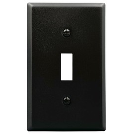ENBRIGHTCO Single toggle switch plate, stainless steel Light Switch Cover,Decorative Electrical Outlet Cover Plates 1-gang toggle(matte black,Toggle Switch Plate)
