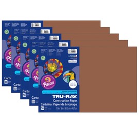 Tru-Ray Construction Paper, Warm Brown, 12" x 18", 50 Sheets Per Pack, 5 Packs