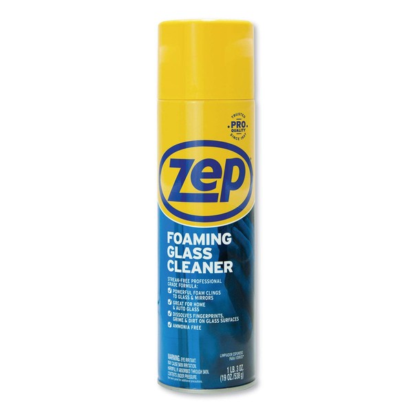 Zep Commercial Foaming Glass Cleaner, 19 oz. Can, 4 Cans/Case