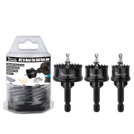 Vearter Bi-Metal Hole Saw Set 3PCS, 20-32mm Cobalt M42 Bimetal Circular Hole Drill Kit Hex Shank, Thin Wall Wood Drill with Arbors, for Wood, Metal, Copper, Plaster, PVC, Steel Plate, Drywall