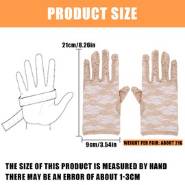 Kingsie Women's Lace Gloves, Thin, UV Protection, Sunscreen, UV Protection, Summer, Weddings, Coming-of-Age Ceremonies, beige
