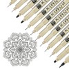 Vxcbad Pack of 12 Fineliner Black Ink Pens, Drawing Pens