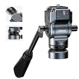 Ulanzi Video Head with F38 Quick Shoe, Fluid Head Panoramic Shooting Drums, Free Ball Head, Load Capacity: 6.6 lbs (3 kg), 360° Rotation, 1/4 Screw and 3/8 Inch Screw, Tripod Compatible, Integrated
