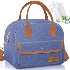 KIPBELIF Cute & Roomy Adult Lunch Box for Women – Stylish Insulated Lunch Bag with Cooling Pack, Shoulder Strap, Multi-Pockets for Work, Picnic, and Travel (Standard Size)