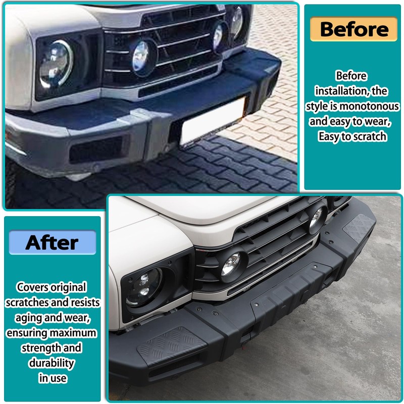 Car Alloy Black Front Bumper Protection Pedal Corner Cover Compatible