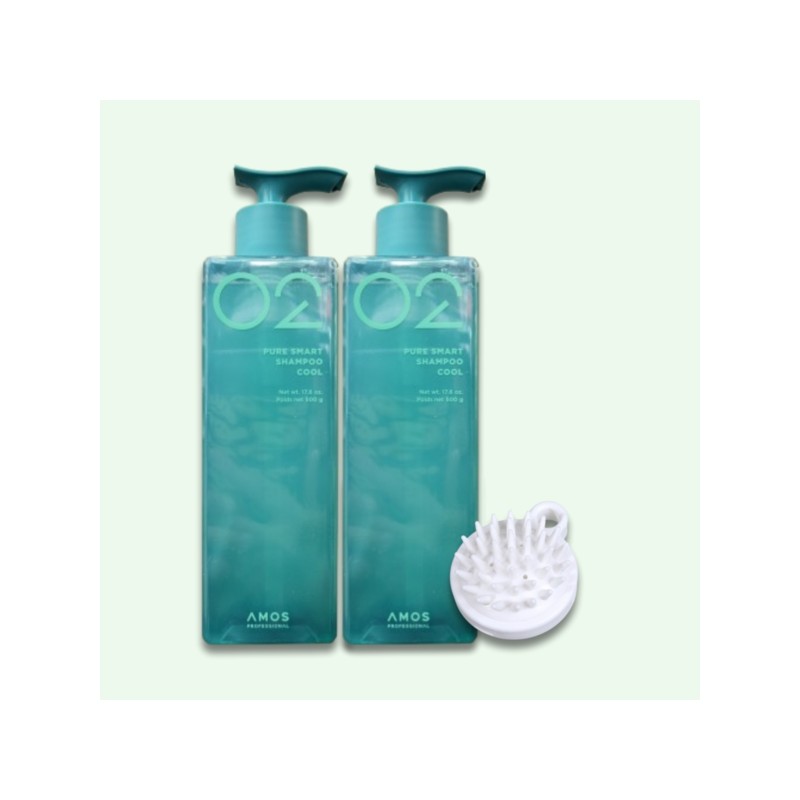 Amos Pure Smart Shampoo Cool 500g x 2 + Shampoo