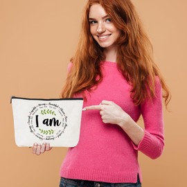 Inspirational Gifts for Women Self Care Makeup Bag Mental Health Awareness Positive Affirmation Gifts for Her Girls Therapist Psychologist Tutor Zipper Pouch Toiletry Bag Christmas Birthday