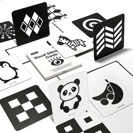 beiens High Contrast Baby Flashcards, Black White Color Newborn Brain Development Toys, Visual Stimulation Learning Activity Cards, Educational Infant