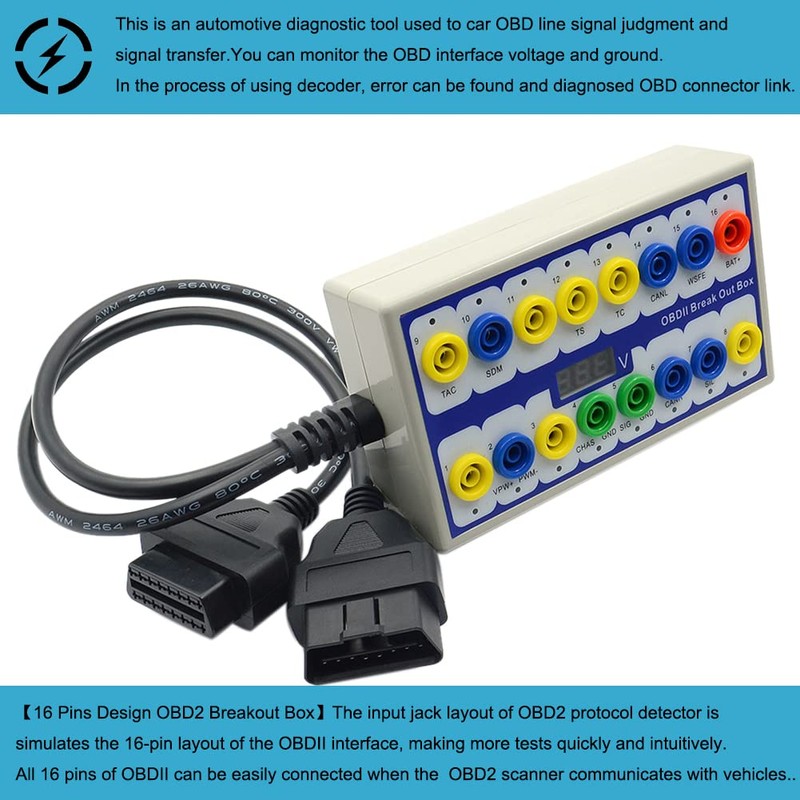 ZSooner OBD 2 Splitter Tester Auto Car Diagnostic Conector Breakout