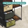 VASICAR Small Fabric Dresser with 2-Tier Side Shelf, 4 Drawers