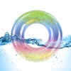 Viilich Inflatable Swimming Hoop, Rainbow Sequins Swimming Ring, Durable Inflatable